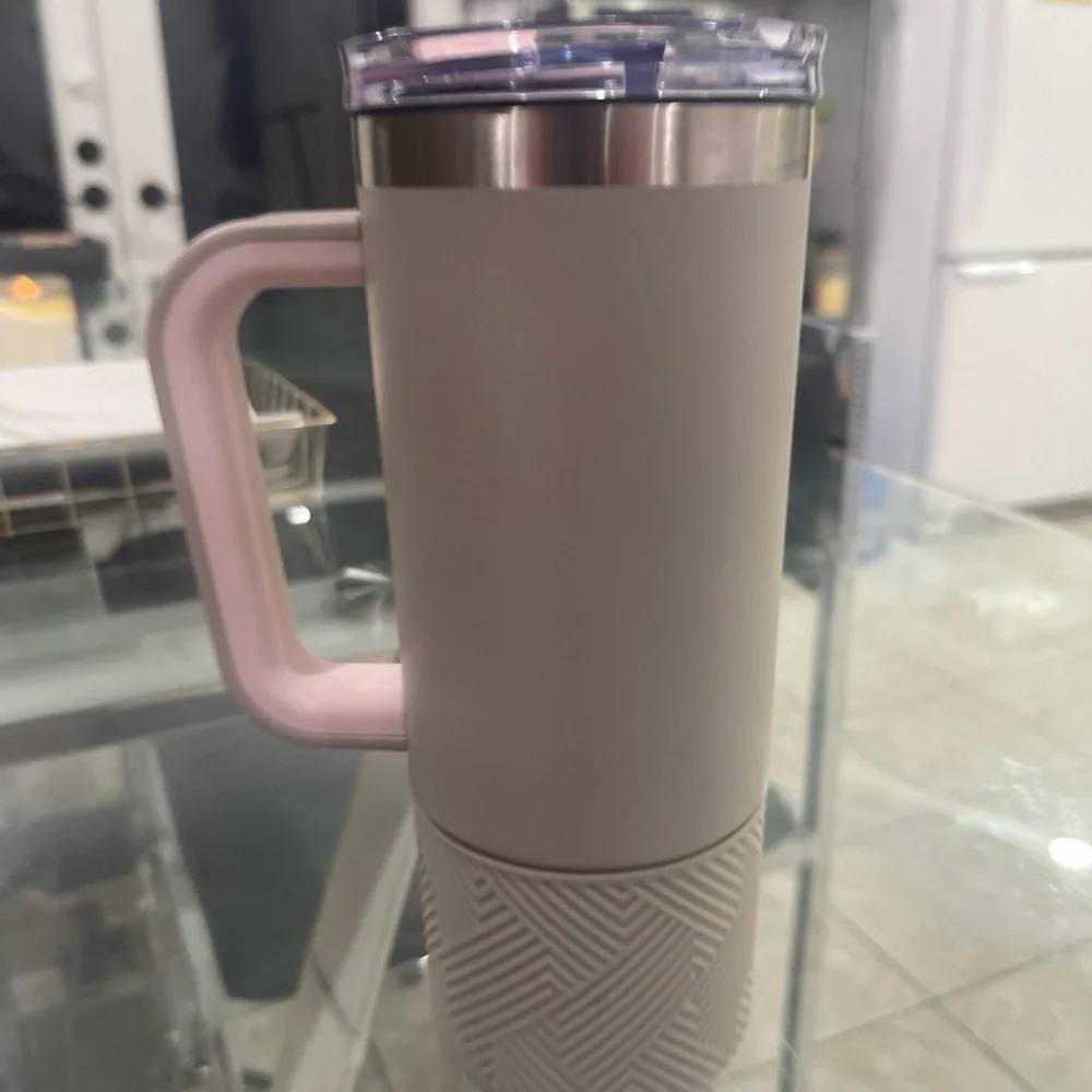 Anna Cream and Pink Insulated Mug - Picture 5 of 6